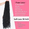 Soft Locs 36 Inch Crochet Hair 6 Packs New Faux Locs Crochet Braids Hair Pre Looped Synthetic Curly Soft Faux Crochet Locs Hair Extension Goddess Locs Crochet Braids (36 Inch (Pack of 6), 1B) view 3