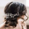 SWEETV Wedding Hair Clip Comb Handmade Bridal Hair Accessories for Women Wedding Hair piece,Silver view 1