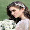 SWEETV Wedding Hair Clip Comb Handmade Bridal Hair Accessories for Women Wedding Hair piece,Silver view 2