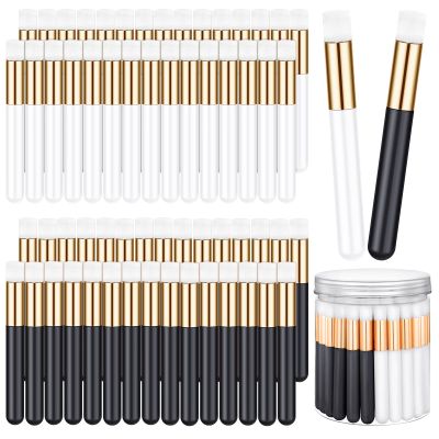 Funtery 60 Pieces Lash Cleaning Brush Shampoo Brushes with Container Cleansing Lash Extension Supplies Cleanser for Extensions Nose Pore Cleaning Brush Peel off Blackhead(Black, White)