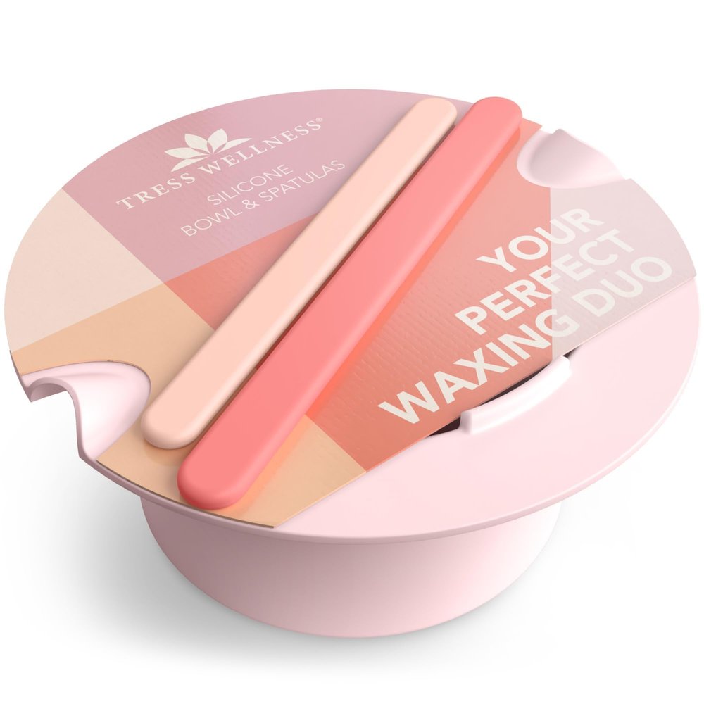 Tress Wellness Wax Warmer Silicone Liner - Easy to Clean Silicone Wax Warmer Bowls with 2x Silicone Spatulas Compatible with 16oz Electric Waxing Kit