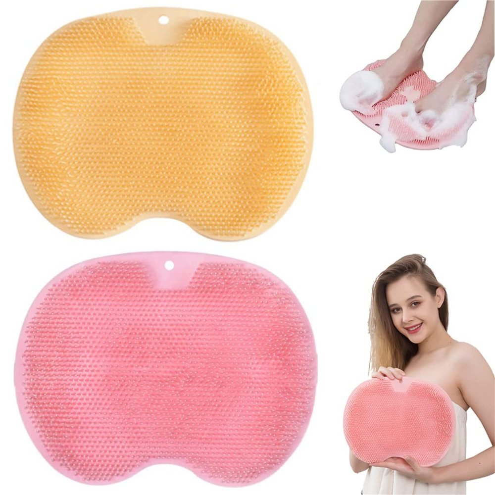 Dzhzuj Shower Foot & Back Scrubber, Foot Shower Massager, Scrubber with Non Slip Suction Cup, Shower Cleaner Exfoliation for Exfoliation Improve Circulation