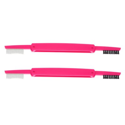 SOLUSTRE 2pcs Foldable Eyelash Combs Eyebrow Brushes Double-ended Makeup Tool for Easy Grooming Separation of Lashes and Brows Multi-functional Design Random Colors