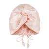 OLESILK Silk Bonnet for Sleeping Women: 100% Mulberry 22 Momme Silk, Adjustable Fit for Night Hair Care, No Frizz for Curls, Pink view 1