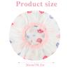 Waterproof Shower Caps, 3 Pcs Plastic Reusable Shower Caps Elastic Band Bath Caps for Women, Kids (Flower) view 2