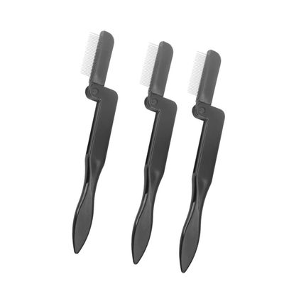 Beavorty 3pcs Foldable Eyelash and Eyebrow Combs for Shaping and Grooming Portable Makeup Tool for Daily Use for All Skin Types for