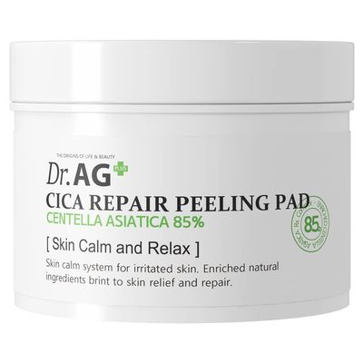 Facial Cica Repair Peeling Pad - Dr.AG Centella Asiatica Leaf Daily Soothing Pore Minimizing Deep Cleansing Moisturizing Sensitive Skin (Cica Peeling Pad 74pcs)