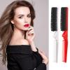 Baderke 6 Pcs Folding Compact Hair Brush/Comb Travel Set Including Fine Tooth Comb and Bristle Brush for Salon Women Men Kids, Double Head (White, Red) view 3