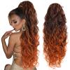 Copper Ginger 350 Ombre Ponytail Extensions - Long Curly Wavy Thick Hair Extainson Ponytail Wavy Clip in Ponytail Extensions Blonde Drawstring Ponytail for Black Women #1B/350 6 OZ view 1