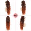 Copper Ginger 350 Ombre Ponytail Extensions - Long Curly Wavy Thick Hair Extainson Ponytail Wavy Clip in Ponytail Extensions Blonde Drawstring Ponytail for Black Women #1B/350 6 OZ view 2