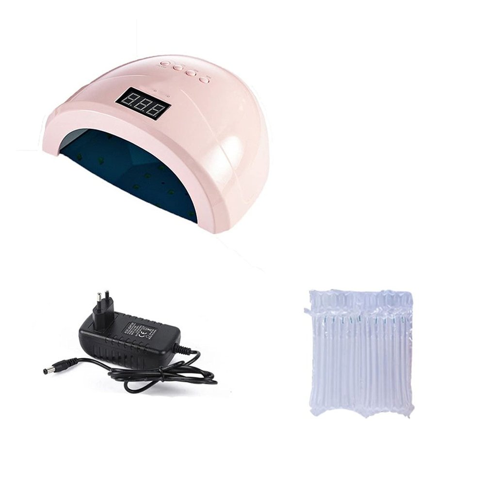 48W Ice Lamp For Manicure SUN 1S UV LED Nail Lamp Suitable For All Gels With 10/30/60/99s Timming 30s Quick Drying (Color : Pink)