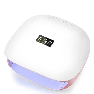 48W UV LED Lamps Nail Dryer Lamp With LCD Display Smart UV Phototherapy Nail Art Manicure Tool Ladies Gift (Color : Pink)
