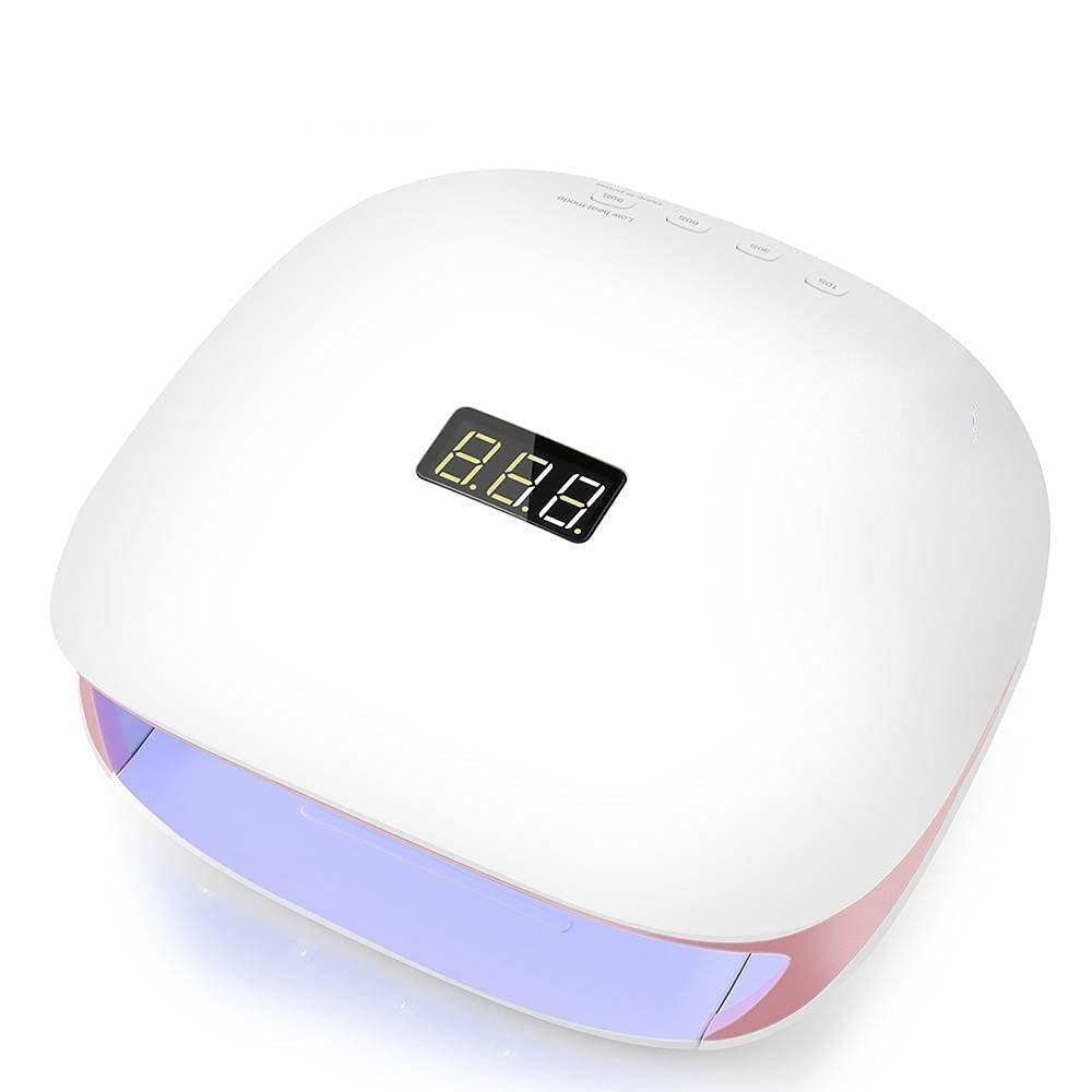 48W UV LED Lamps Nail Dryer Lamp With LCD Display Smart UV Phototherapy Nail Art Manicure Tool Ladies Gift (Color : Pink)