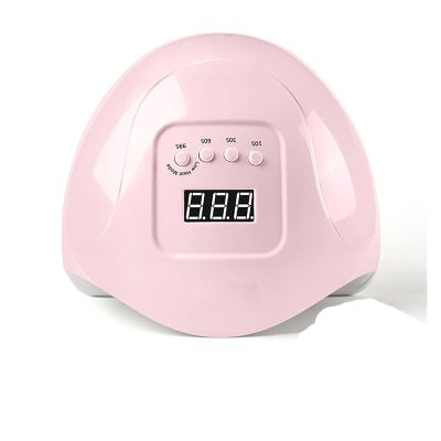 80W/54W Nail Dryer LED UV Lamp Nail For All Kinds Of Gel UV Light For Drying Gel Fast Drying Led Manicure Lamp With LCD Display (Color : Pink)