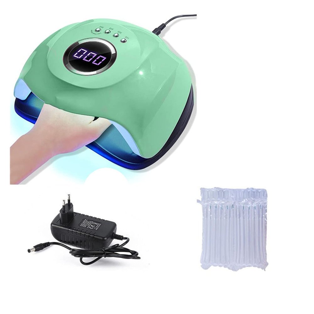 90W Sun M3 Nail Lamp with 45Lamp Beads Ultraviolet Ice Lamp for Drying Gel Polishing 10/30/60/99s Timer Auto Induction Tool (Color : Green)