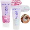 MEICOLY Pink and Clear White Face Body Glitter Set,Pink Face Glitter Gel,Singer Concerts Festival Rave Accessories,Glitter Face Paint for Women Kids,Mermaid Glitter Makeup,Body Glitter for Women view 1