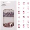 Tisslan 820pcs Pink Flatback Nail Art Shape Rhinestones Mixed Size 1.5-5mm Round Glass Nail Crystals Diamonds Stones Gems for Nail Art Makeup Clothes Shoes Crafts view 1