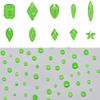 Tisslan 820pcs Neon Green Flatback Crystals Glass Mix Designs Nail Rhinestones Bulk Round Beads Stones Assortment Gems and Charms for Nail Decoration Accessory view 1