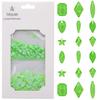 Tisslan 820pcs Neon Green Flatback Crystals Glass Mix Designs Nail Rhinestones Bulk Round Beads Stones Assortment Gems and Charms for Nail Decoration Accessory view 2