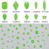 Tisslan 820pcs Neon Green Flatback Crystals Glass Mix Designs Nail Rhinestones Bulk Round Beads Stones Assortment Gems and Charms for Nail Decoration Accessory view 3