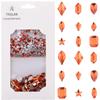 Tisslan 820pcs Orange Crystal Flatback Glass Mix Size Shape Nail Stones 3D Nail Decoration Rhinestone Charms Handmade DIY Craft Jewels Accessory Supply view 1