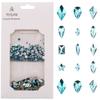 Tisslan 820pcs Flatback Crystals Aquamarine Glass Rhinestones for Nail Art Decoration DIY Crafts Non-hot Fix Mix Size Round Gem Beads Bulk Set Pack view 1