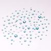 Tisslan 820pcs Flatback Crystals Aquamarine Glass Rhinestones for Nail Art Decoration DIY Crafts Non-hot Fix Mix Size Round Gem Beads Bulk Set Pack view 4