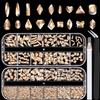 18 Styles Multi-Shaped Glass Gemstones for Nails and 6 Sizes Round Crystal Rhinestones Kit #5, Champagne Nail Art Charm Bead Manicure Decoration with Pickup Pencil and Tweezer view 1