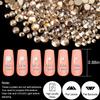 18 Styles Multi-Shaped Glass Gemstones for Nails and 6 Sizes Round Crystal Rhinestones Kit #5, Champagne Nail Art Charm Bead Manicure Decoration with Pickup Pencil and Tweezer view 3