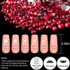 18 Styles Multi-Shaped Glass Gemstones for Nails and 6 Sizes Round Crystal Rhinestones Kit #3, Red Nail Art Charm Bead Manicure Decoration with Pickup Pencil and Tweezer view 3