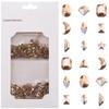 Tisslan 100pcs Multi Shape Glass Flatback Golden Shadow Nail Rhinestones 720pcs Loose Round Beads Diamond Mix Size Bulk Pack for Nails Art Supply view 1