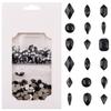 Tisslan 820pcs Mix 10 Shapes Flatback Black Nail Rhinestones Loose Round Beads Diamond Assortment Decoration Glass Charms for Nails Supply view 1