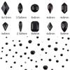 Tisslan 820pcs Mix 10 Shapes Flatback Black Nail Rhinestones Loose Round Beads Diamond Assortment Decoration Glass Charms for Nails Supply view 2