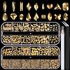 18 Styles Multi-Shaped Glass Gemstones for Nails and 6 Sizes Round Crystal Rhinestones Kit #9, Mineral Gold Nail Art Charm Bead Manicure Decoration with Pickup Pencil and Tweezer view 1