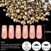 18 Styles Multi-Shaped Glass Gemstones for Nails and 6 Sizes Round Crystal Rhinestones Kit #9, Mineral Gold Nail Art Charm Bead Manicure Decoration with Pickup Pencil and Tweezer view 3