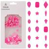 Tisslan 820pcs Mix Shape Neon 3D Nail Gem Luminous Party Charms Flatback Stone Iridescent Rhinestone Decoration DIY Accessory for Nail Designer Tech Bulk Pack view 1