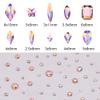 Tisslan 820pcs Crystal Pink AB Mix Shapes and Sizes Nail Art Rhinestones DIY Non Hotfix Flatback Glass Round Nail Stones Gems Set for Makeup Nail Crafts Tumblers Bulk Supply view 2