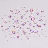 Tisslan 820pcs Crystal Pink AB Mix Shapes and Sizes Nail Art Rhinestones DIY Non Hotfix Flatback Glass Round Nail Stones Gems Set for Makeup Nail Crafts Tumblers Bulk Supply view 3