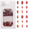 Tisslan 100pcs Glass Red Nail Rhinestones Shapes Mix 720pcs Flat Back Crystal Gem Stones Nail Decoration Charms Bulk Pack Supply view 1