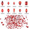 Tisslan 100pcs Glass Red Nail Rhinestones Shapes Mix 720pcs Flat Back Crystal Gem Stones Nail Decoration Charms Bulk Pack Supply view 2
