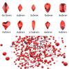 Tisslan 100pcs Glass Red Nail Rhinestones Shapes Mix 720pcs Flat Back Crystal Gem Stones Nail Decoration Charms Bulk Pack Supply view 3