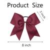 Caenagrion 18 PCS 8" Maroon Large Cheer Hair Bows Ponytail Holder Elastic Band Handmade for Cheerleaders Teen Girls College Sports view 2