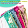 LSxia Chenille Letter Clear Travel Zipper Pouch Nylon Makeup Bag, Preppy Makeup Bag Clear Cosmetic Toiletry Bag, Water-proof Makeup Travel Pouch Snack Bags for Women (Green-Stuff) view 4