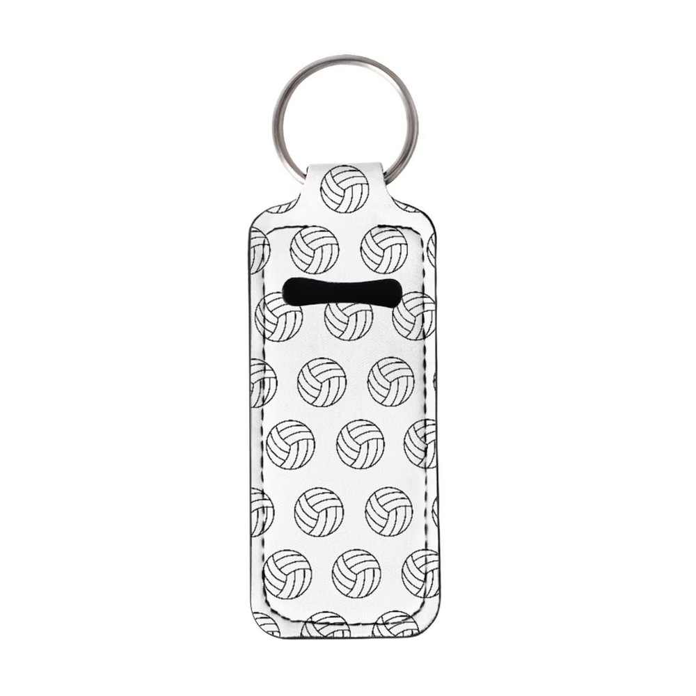 Baxinh Chapsticks Holder for Lipstick, Lip Balm Gloss Holder for Women Lippy Clip Chapstick Keychain with Volleyball Pattern
