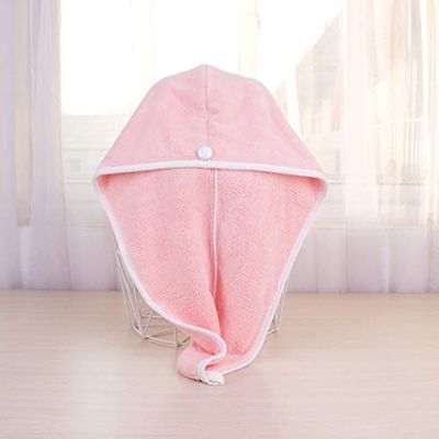 RANMO Microfiber Hair Towel Drying Wrap,Super Absorbent Women's Quick Drying Cap,Microfiber Large Hair Towel Wrap,Hair Towel wrap for Quick Dry Wet Hair, Ultra Soft for Long Hair Women,Pink