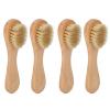 ZJchao 4Pcs Cleansing Brush, Deep Peeling Exfoliator Face & Body Brush - Grass Wood Handle with Boar for Daily Cleansing Smooth Radiant Skin Lymphatic Drainage view 1