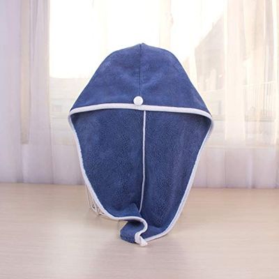 RANMO Microfiber Hair Towel Drying Wrap,Super Absorbent Women's Quick Drying Cap,Microfiber Large Hair Towel Wrap,Hair Towel wrap for Quick Dry Wet Hair, Ultra Soft for Long Hair Women,Dark Blue