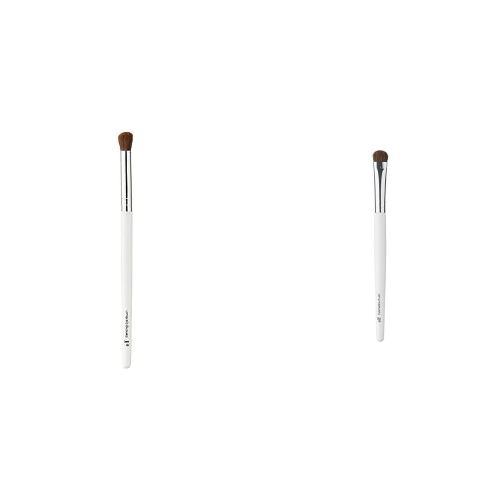 e.l.f. Blending Eye Brush, Softens Dramatic Edges & Fine Lines, For Eyeshadow, Eyeliner & Concealer and e.l.f. Eyeshadow Brush, Vegan Makeup Tool, For Precision Application and Flawless Blending