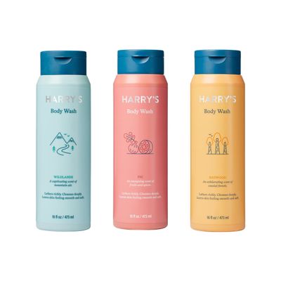 Harry's Men's Body Wash Shower Gel, Variety - Fig, Wildlands, Redwood (Pack of 3)