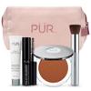 PR MINERALS Multitasking Essentials Kit, Deep - Makeup Gift Set Includes 4-in-1 Correcting Primer, Fully Charged Mascara, 4-in-1 Pressed Mineral Powder & 1 Chisel Brush view 1